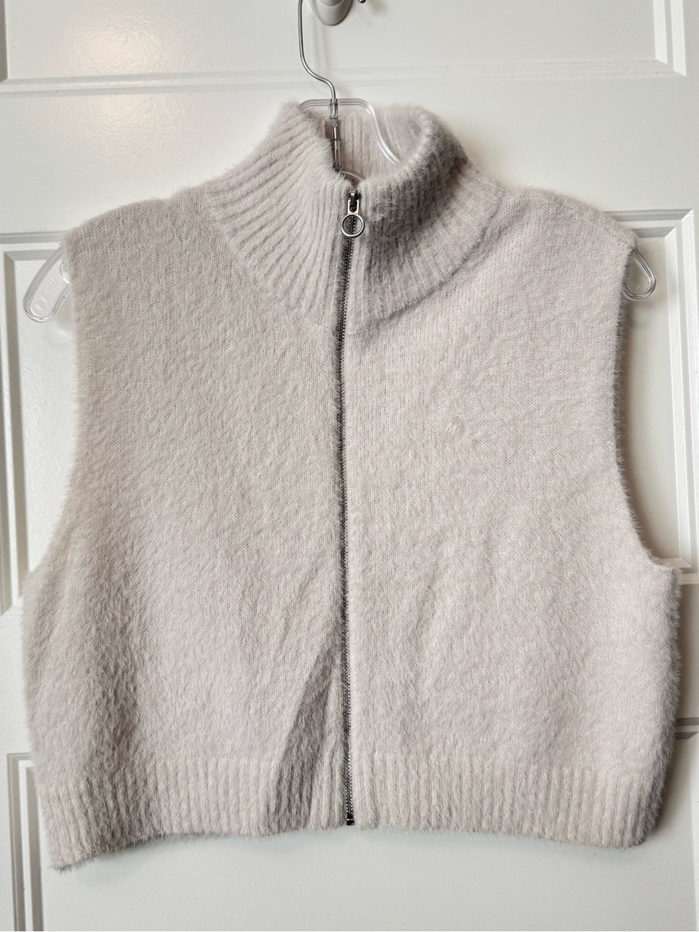 L.A. Hearts Fuzzy Knit Zip Up Sweater Vest Y2K Cozy M